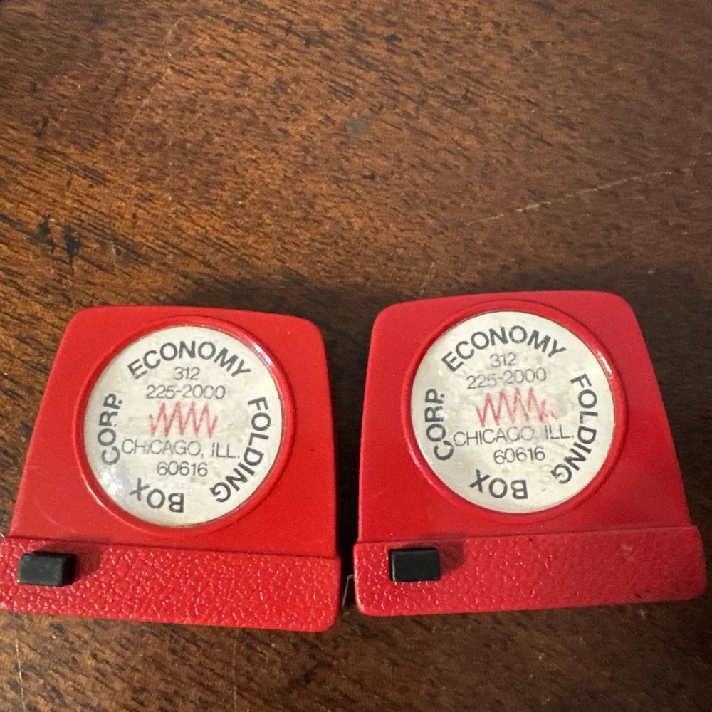 4 - Advertising Mini Tape Measure Lot, Zippo Bell Fibre, Chicago, Tinley Park Il